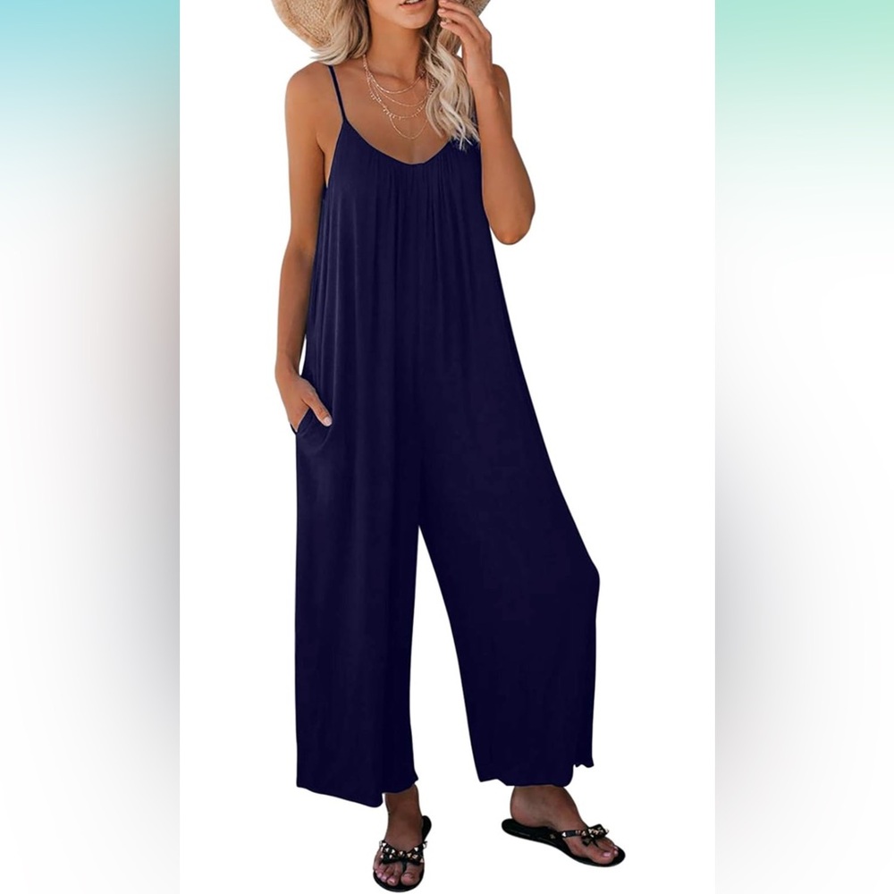 Chic Blue Jumpsuit with Sleek Design